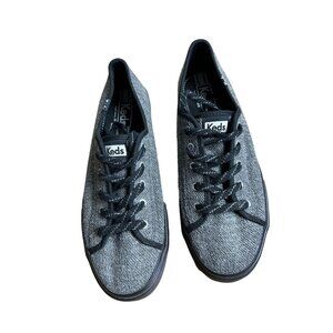 Keds Size 9 Double Up Metallic Silver Sweatshirt Sneakers Womens Shoes